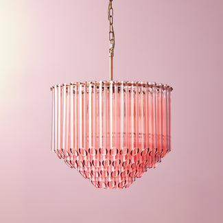 Regular Oldfield chandelier in pink glass