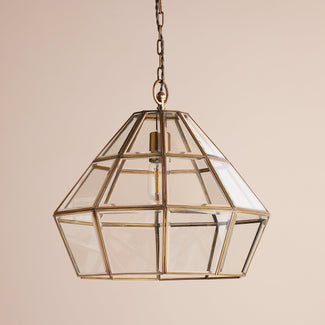 Larger Borealis lantern in clear glass
