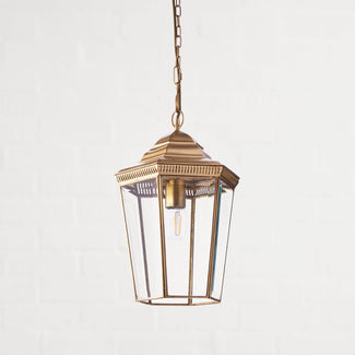 Markham lantern in antique brass