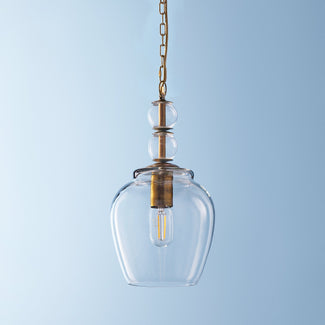 Pecadillo pendant light in glass with brass
