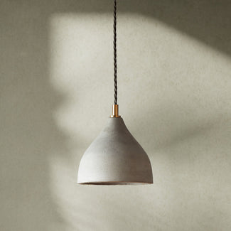 Smaller Soprano Pendant light in pale grey concrete