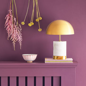 Utopia rechargeable table lamp in white marble