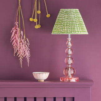 Aurora table lamp in blush pink resin