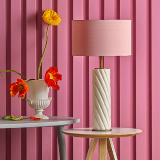 Carrick table lamp in white marble