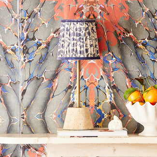 Quarry rechargeable table lamp in natural marble