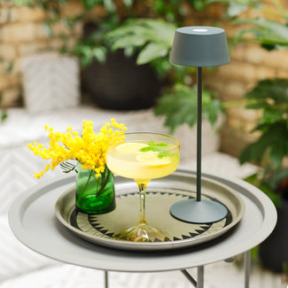 Scoon rechargeable table lamp in shale