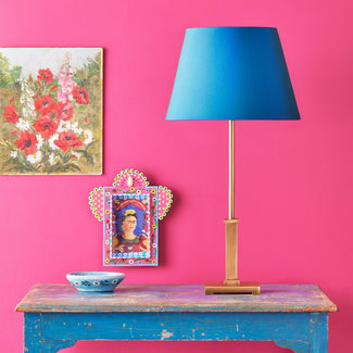 Ramsey table lamp in aged brass