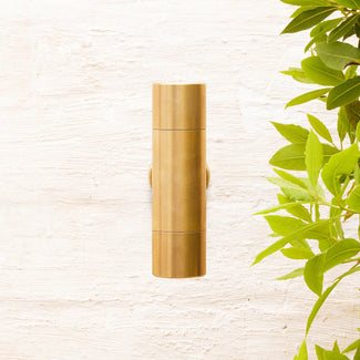 Portreath ip65 up and down pillar light in aged brass