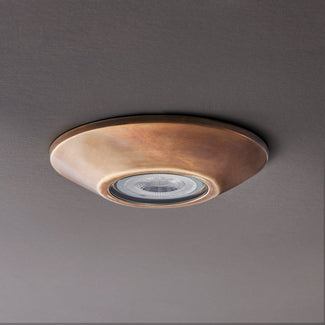 Tisky ceiling mounted light in antique brass