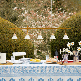 Pentabulous chandelier in antique brass for 5 shades