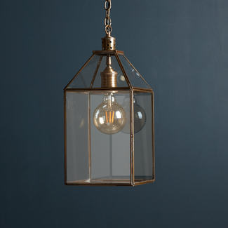 larger Carrington lantern in Antiqued brass