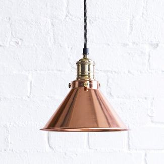 Smaller Dexter pendant light in copper