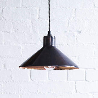 Thea pendant light in bronze with copper interior