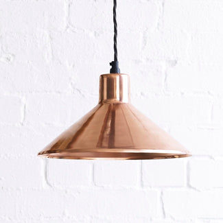 Thea pendant light in copper with copper interior