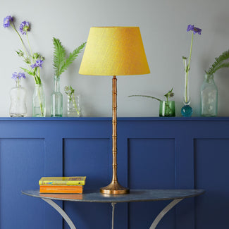 Larger Bamboozle table lamp in antique brass