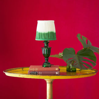 Urnie bedside lamp in dark green resin