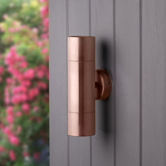 Portreath ip65 up and down pillar light in copper