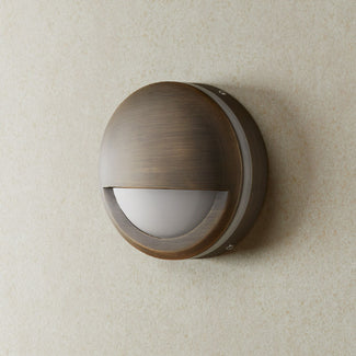 Thurlestone ip65 round wall light half cover in bronze
